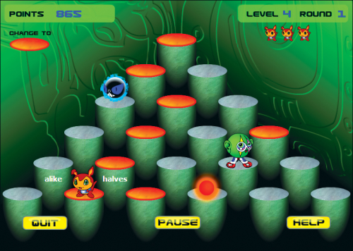 Ziggy’s Pyramid is an arcade-style game with four levels of play.